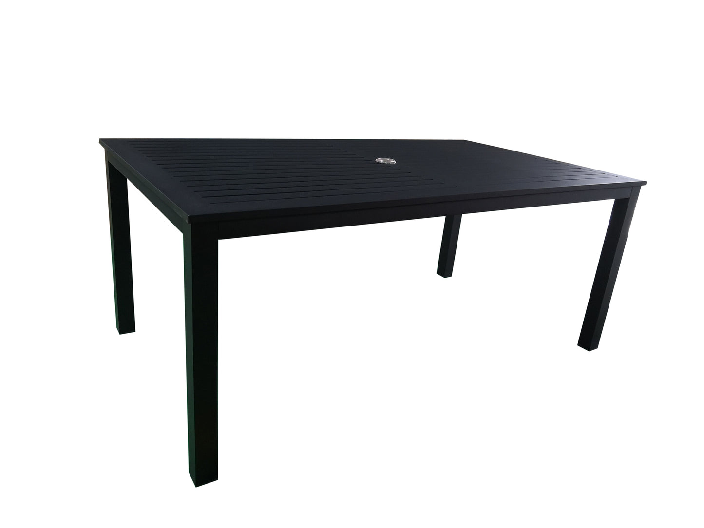 Moss  table  en aluminium et trou pour parasol 71" x 39" x h 29,1"