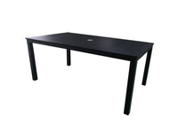 Moss  table  en aluminium et trou pour parasol 71" x 39" x h 29,1"