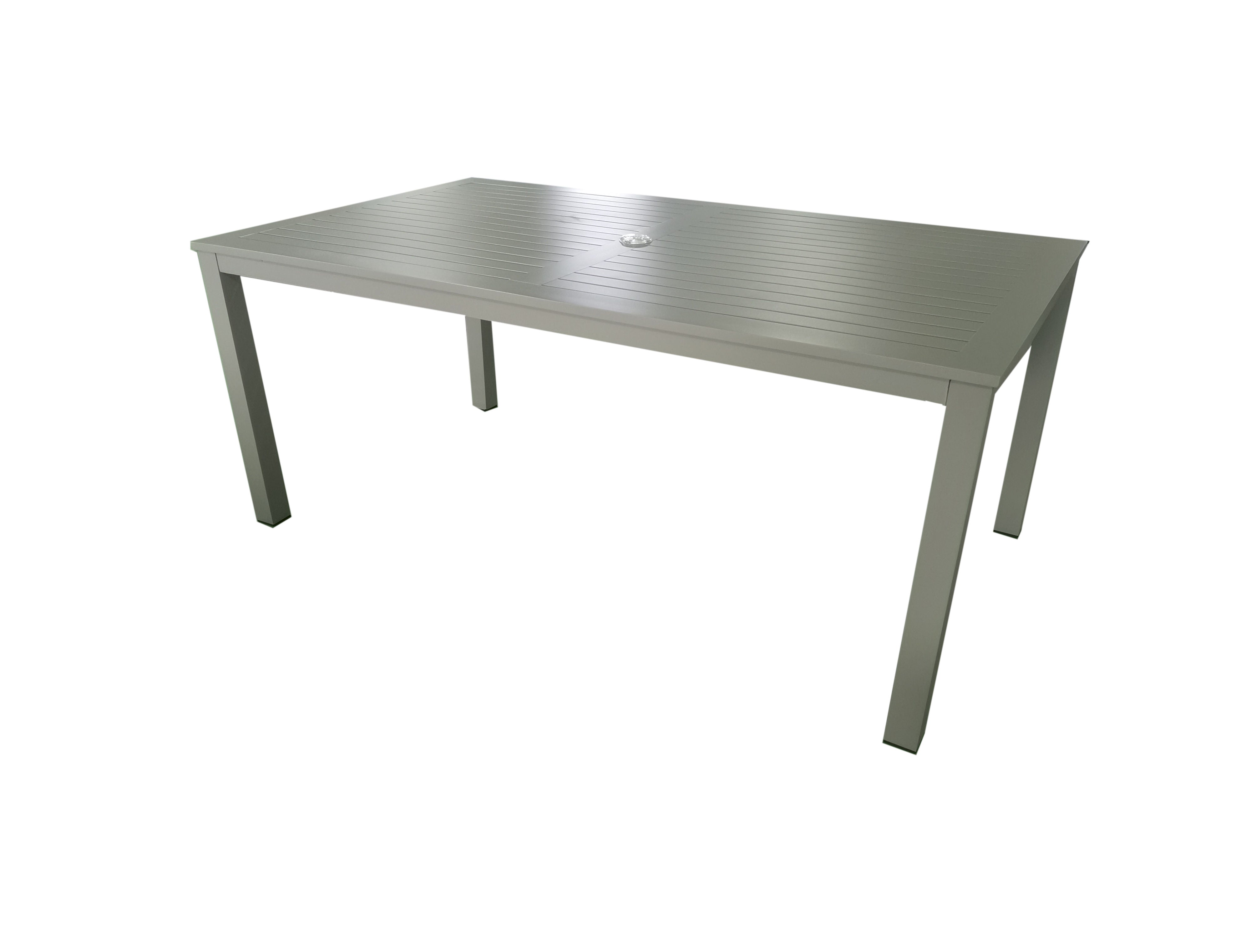 Moss  table  en aluminium et trou pour parasol 71" x 39" x h 29,1"