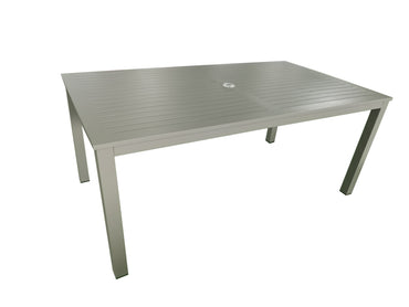 Moss  table  en aluminium et trou pour parasol 71" x 39" x h 29,1"