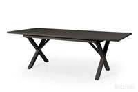 Moss Moss-0823 - table extensible aluminium noir + pattes croisées