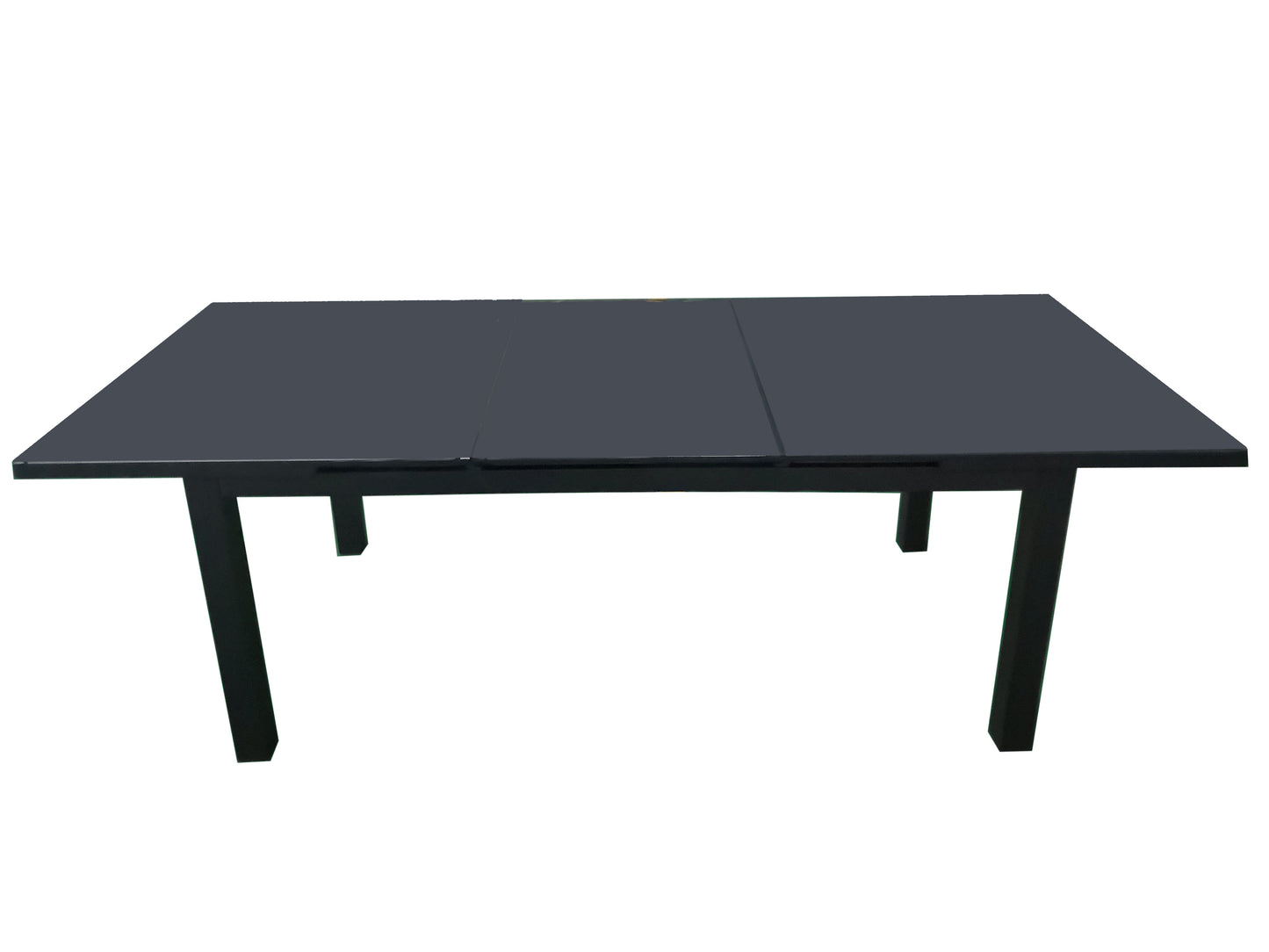 Moss  - table extensible noir mat  en aluminium noir mat  71"  x 39" x h 29,1"