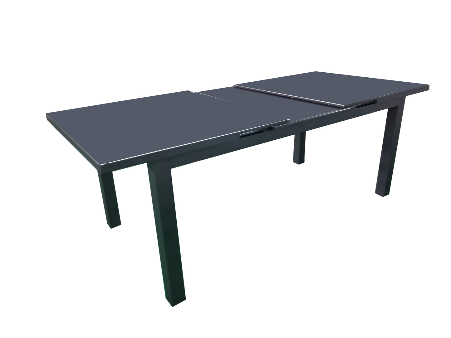 Moss  - table extensible noir mat  en aluminium noir mat  71"  x 39" x h 29,1"