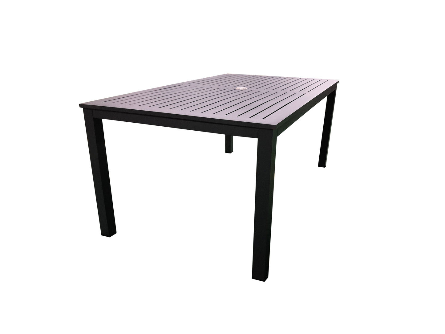 Moss  table  en aluminium et trou pour parasol 71" x 39" x h 29,1"