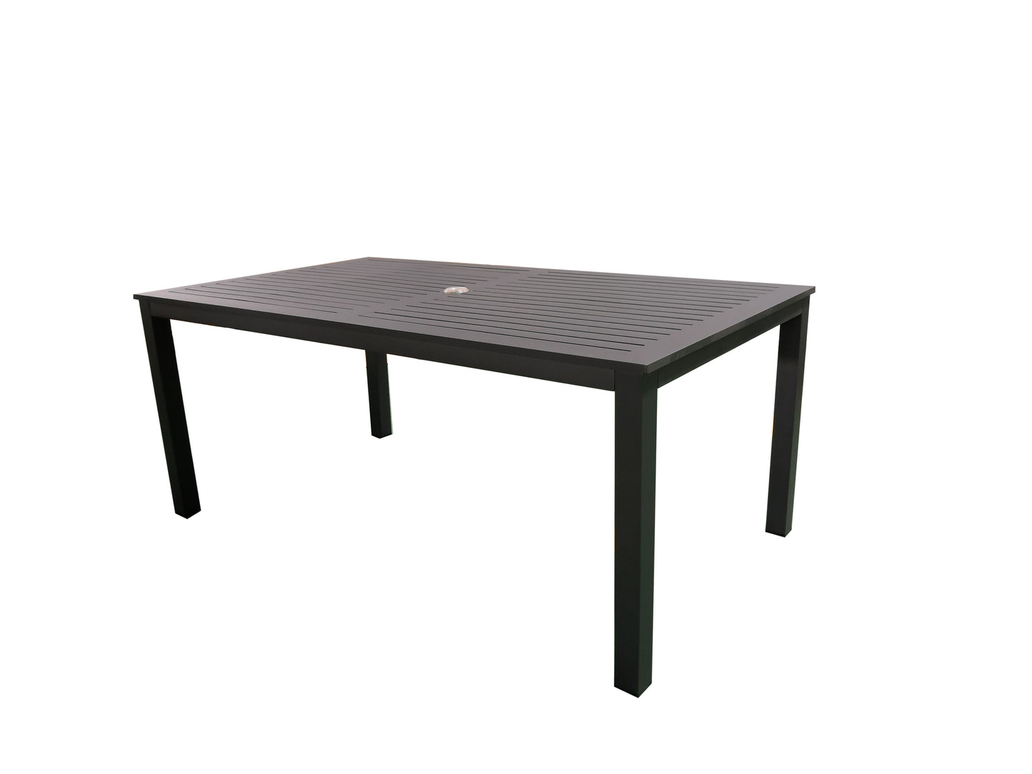 Moss  table  en aluminium et trou pour parasol 71" x 39" x h 29,1"