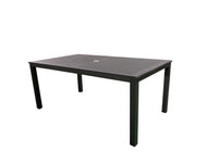 Moss  table  en aluminium et trou pour parasol 71" x 39" x h 29,1"