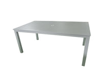 Moss  table  en aluminium et trou pour parasol 71" x 39" x h 29,1"