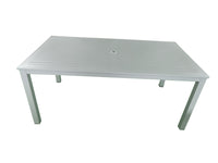 Moss - table  en aluminium noir mat  et trou pour parasol 60" x 38" x h 29,1"