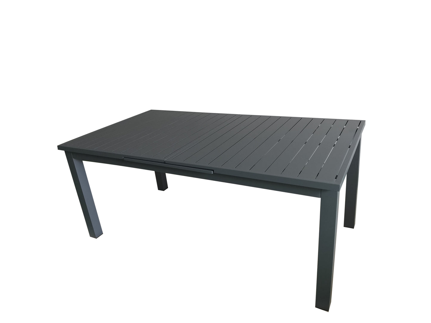 Moss - table extensible en aluminium , surface en verre trempé 71 x 39" x H 29,1"