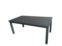 Moss - table extensible en aluminium , surface en verre trempé 71 x 39" x H 29,1"