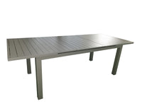 Moss - table extensible en aluminium , surface en verre trempé 71 x 39" x H 29,1"